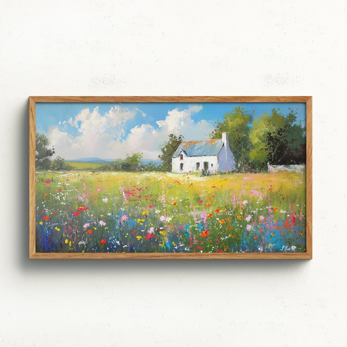 Springtime Frame Tv Art Spring Frame Wall Decor Rustic Vintage Farmhouse Oil Painting 16 X 9 4k