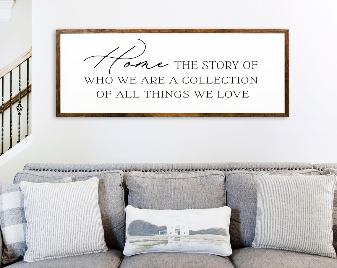 Home The Story Of Who We Are Farmhouse Family Wall Sign Poster