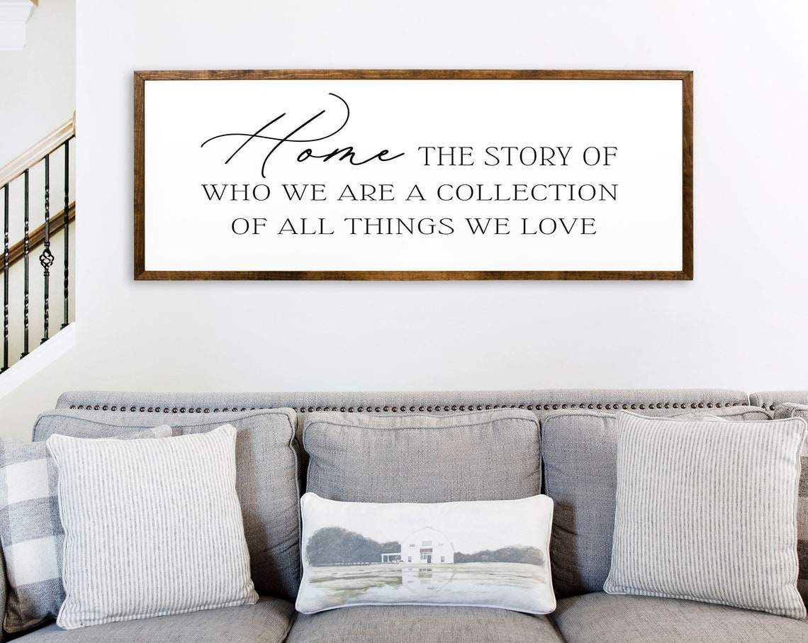 Home The Story Of Who We Are Sign Home Sign Home Decor Sign Farmhouse Wall Decor Wood Framed Sign Inspirational Home Wall Decor