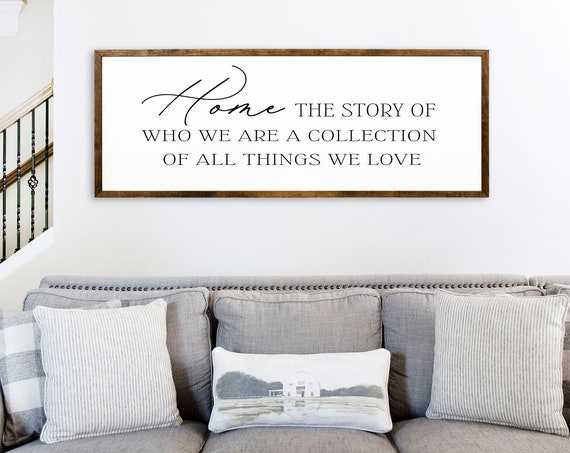 Home The Story Of Who We Are Sign Home Sign Home Decor Sign Farmhouse Wall Decor Wood Framed Sign Inspirational Home Wall Decor