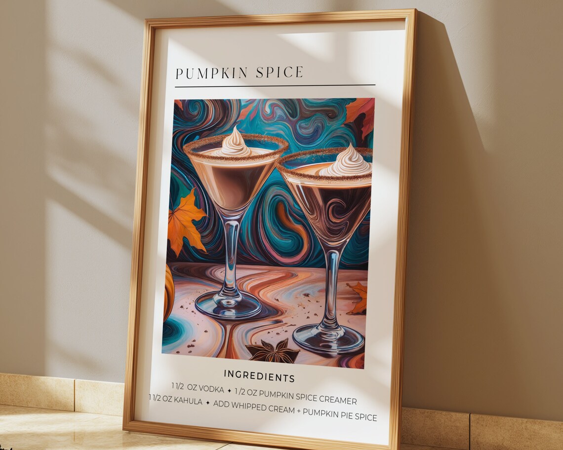 Pumpkin Spice Cocktail, Autumn Trendy Poster - Image 2