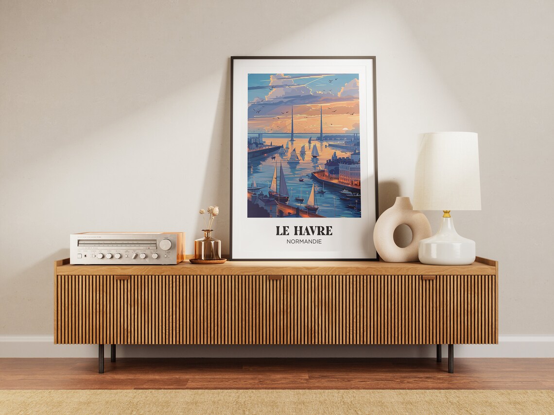 Le Havre Illustration Poster, Normandy Travel Poster - Image 3
