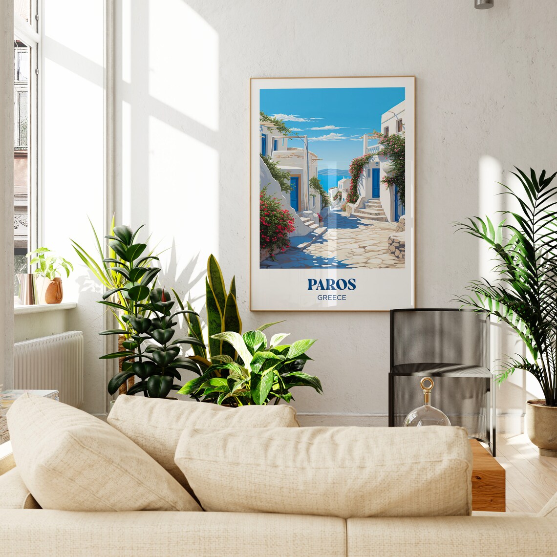Paros Travel Poster, Greece Watercolor Art Print - Image 3