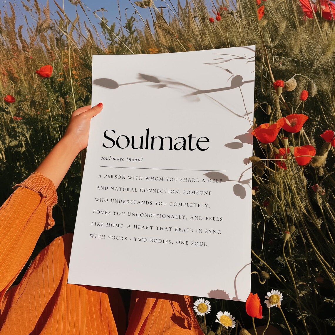 Soulmate Definition Quote, Bedroom Wall Art Print