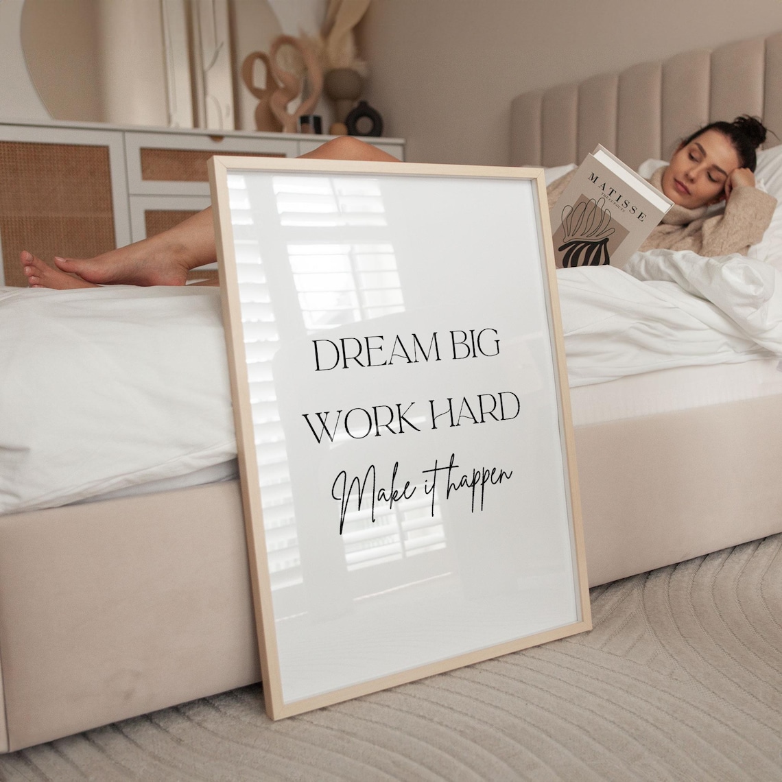 Dream Big, Work Hard Motivational Art Print - Image 3