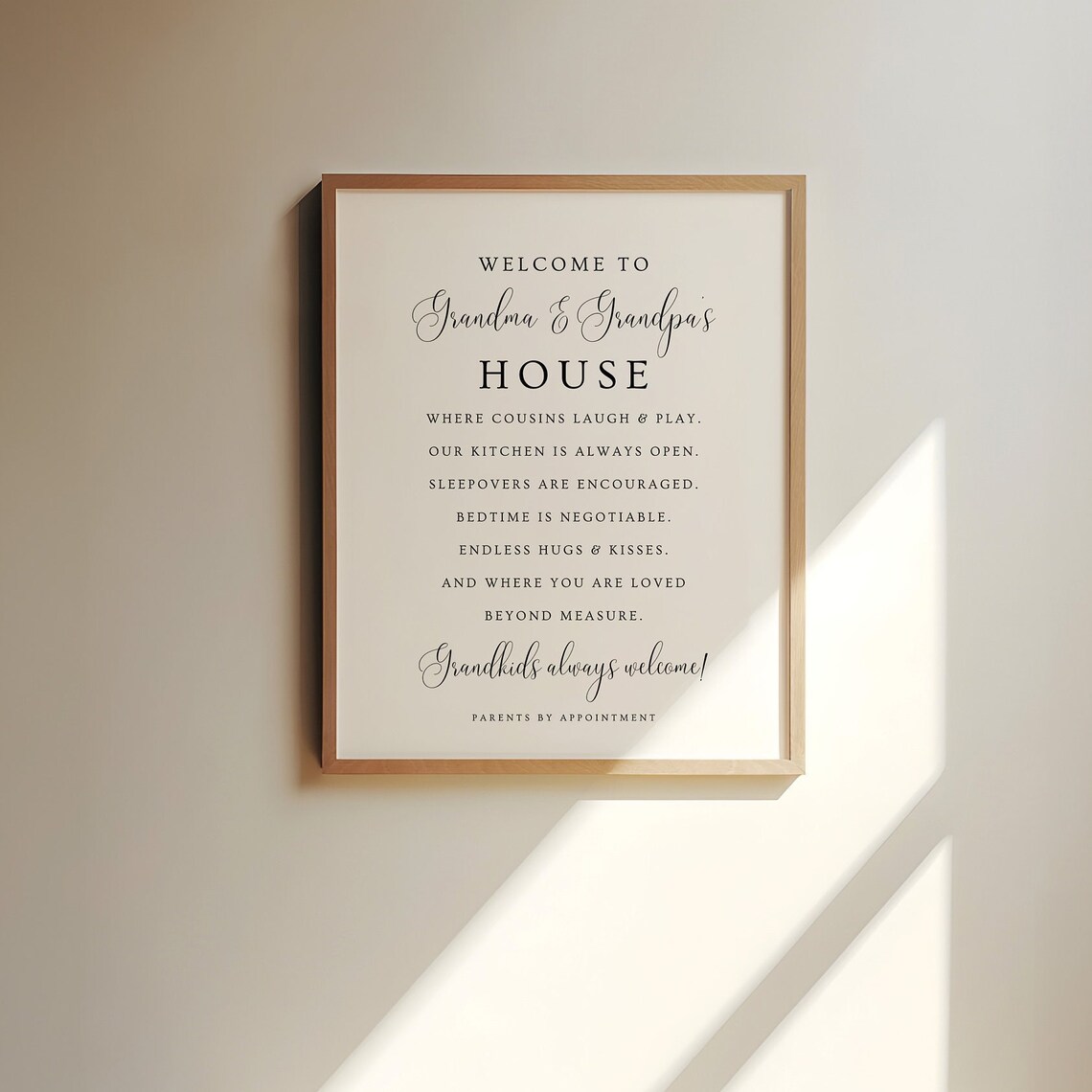 Welcome To Grandma & Grandpa's House Art Print - Image 3