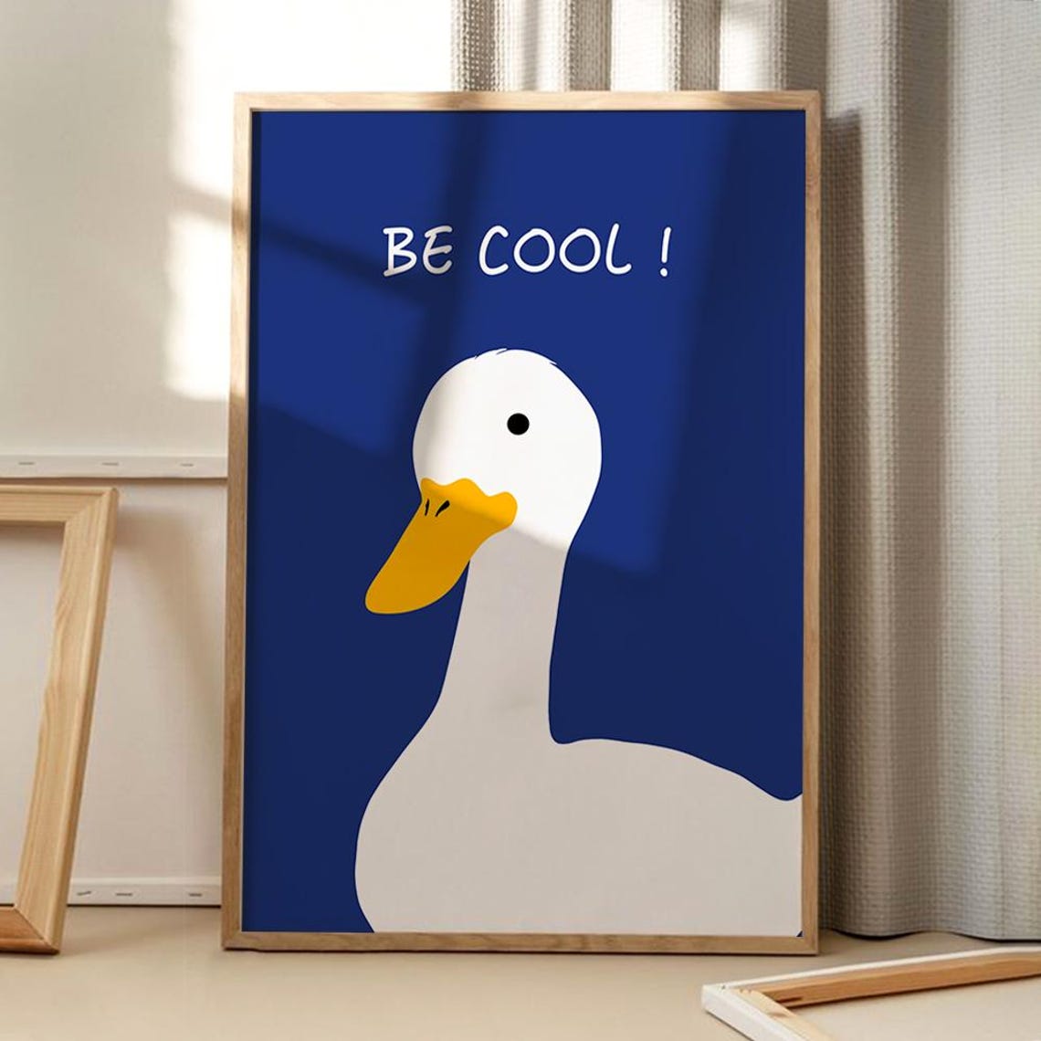 Be Cool Duck Art Poster Trendy Wall Funny Decor Retro Home Print Printed Gift