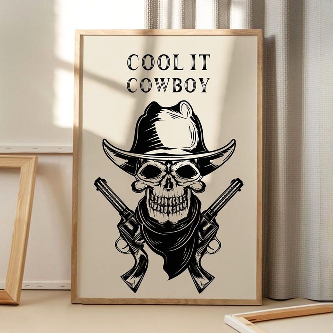 Cool It Cowboy Art Poster Trendy Wall Funny Decor Retro Home Print Printed Gift