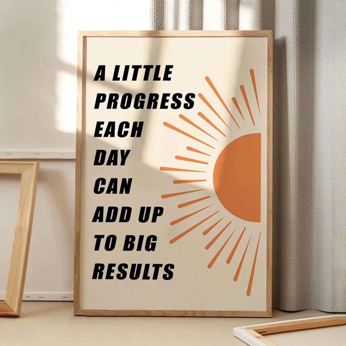 A Little Progress Each Day Inspirational Sunrise Quote Poster