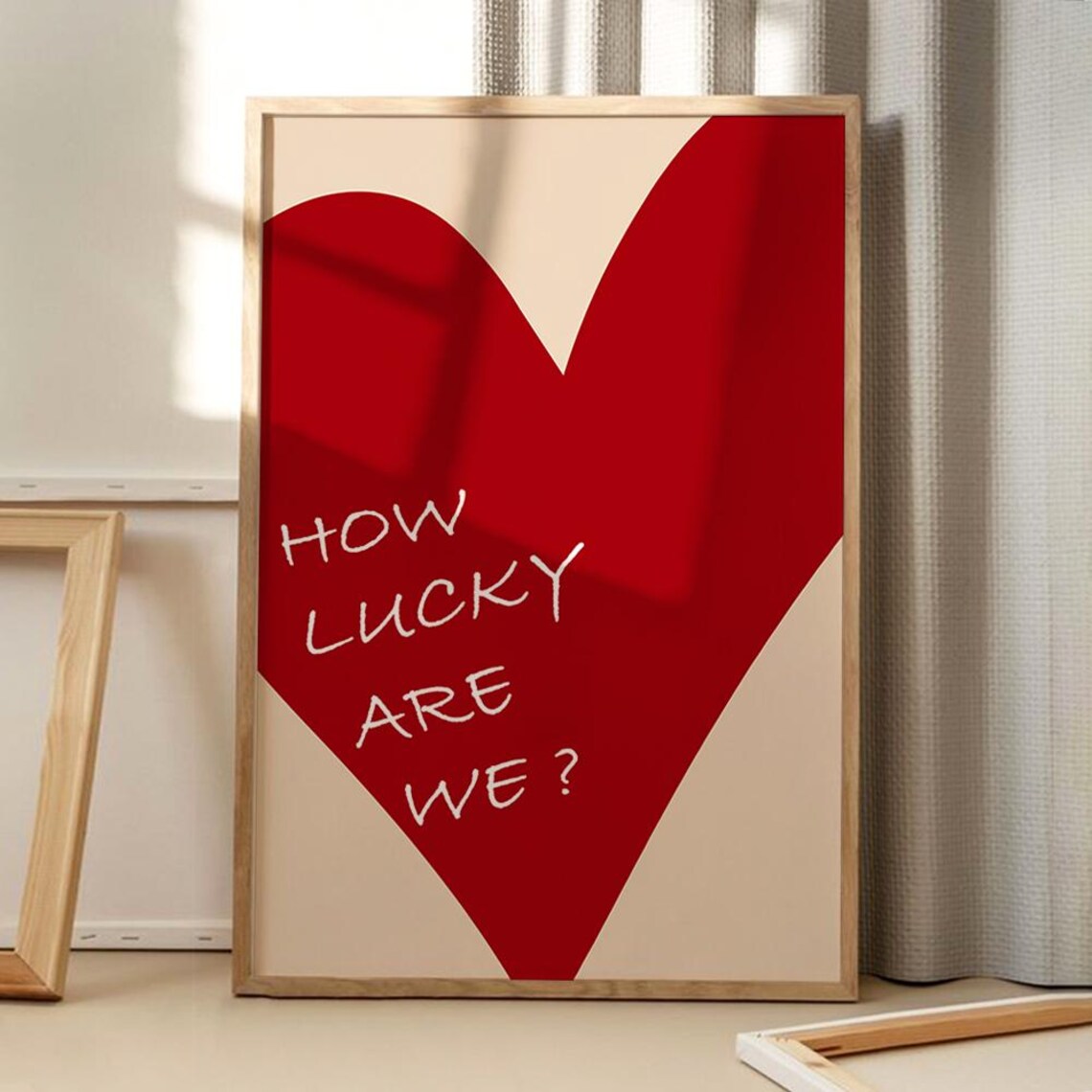 How Lucky Are We Love Quote Poster, Retro Style
