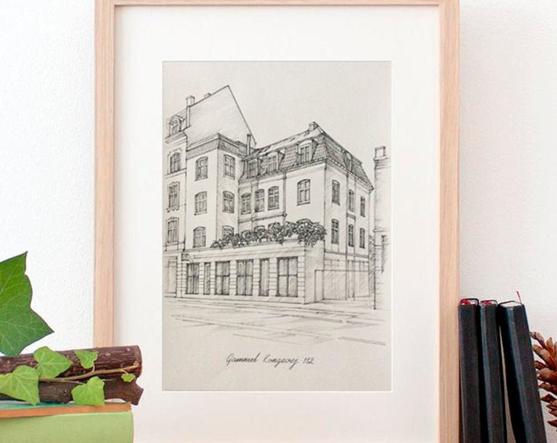 Custom Home Portrait, Hand-Drawn House Art Print