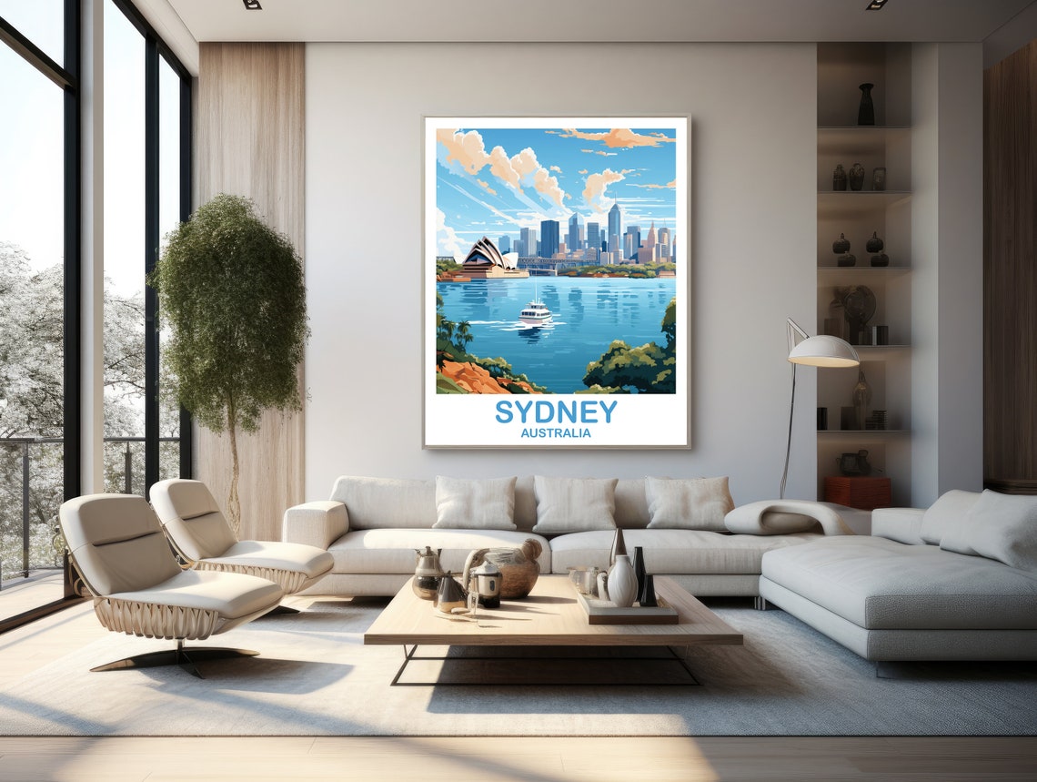 Sydney Travel Wall Art Australia Travel Wall Art Sydney Wall Art Poster City Skyline Wall Art New South Wales T2aunswsy1 - Image 2