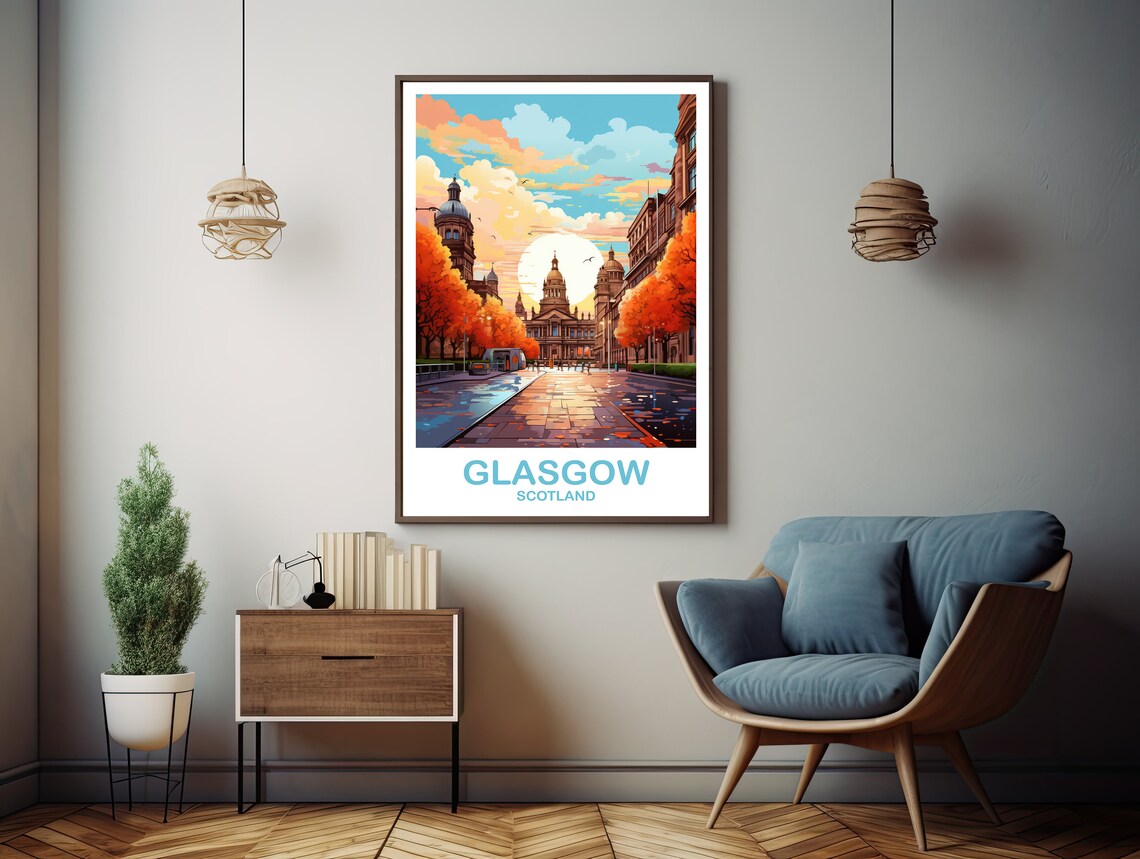 Glasgow Travel Poster, Scotland Travel Art - Image 3