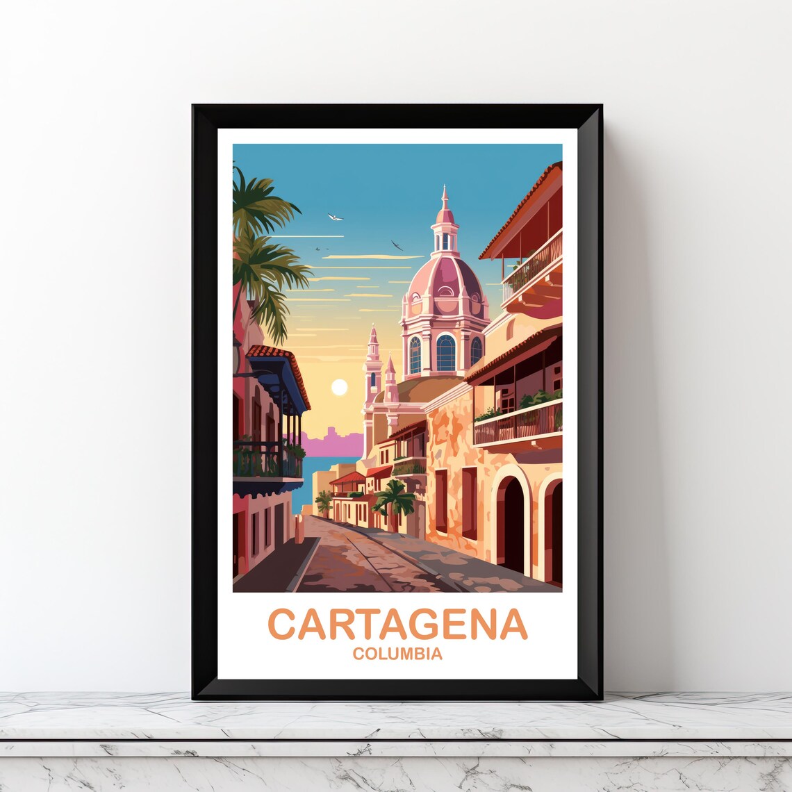 Cartagena Columbia Travel Poster