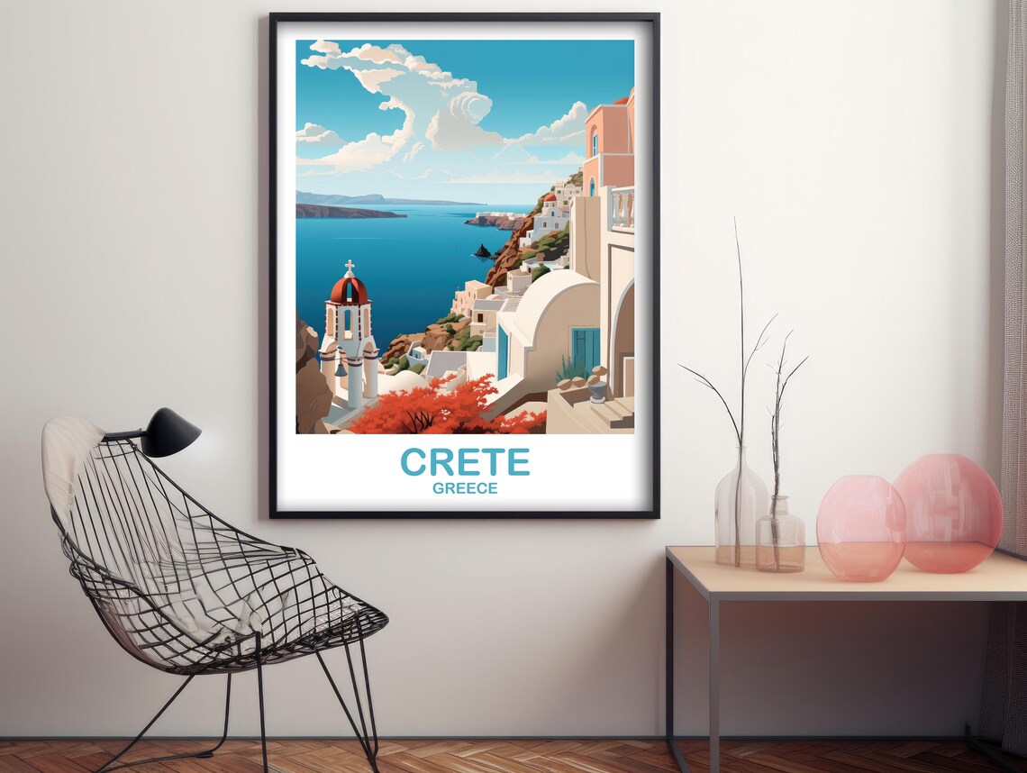 Crete Greece Vintage Travel Poster