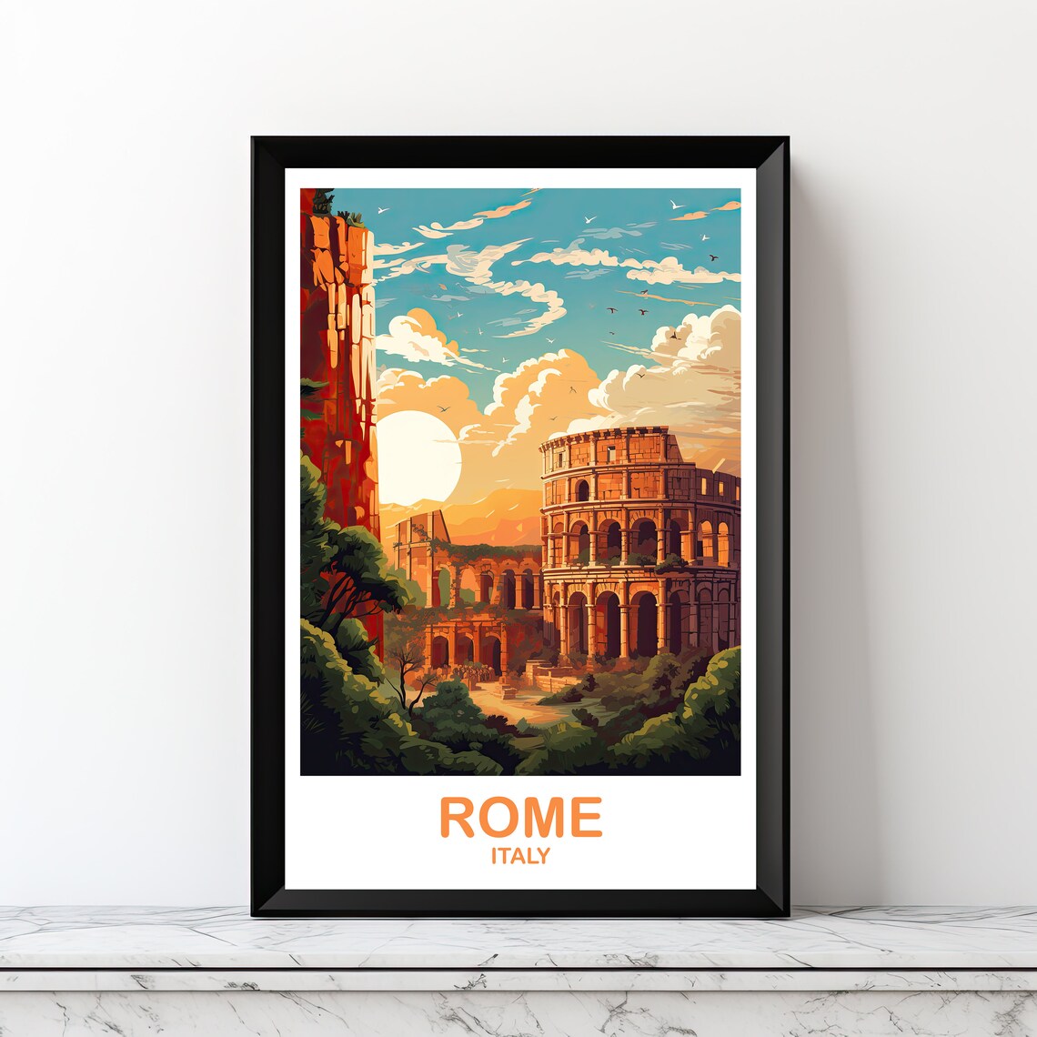 Rome Travel Poster, Italy Travel Art