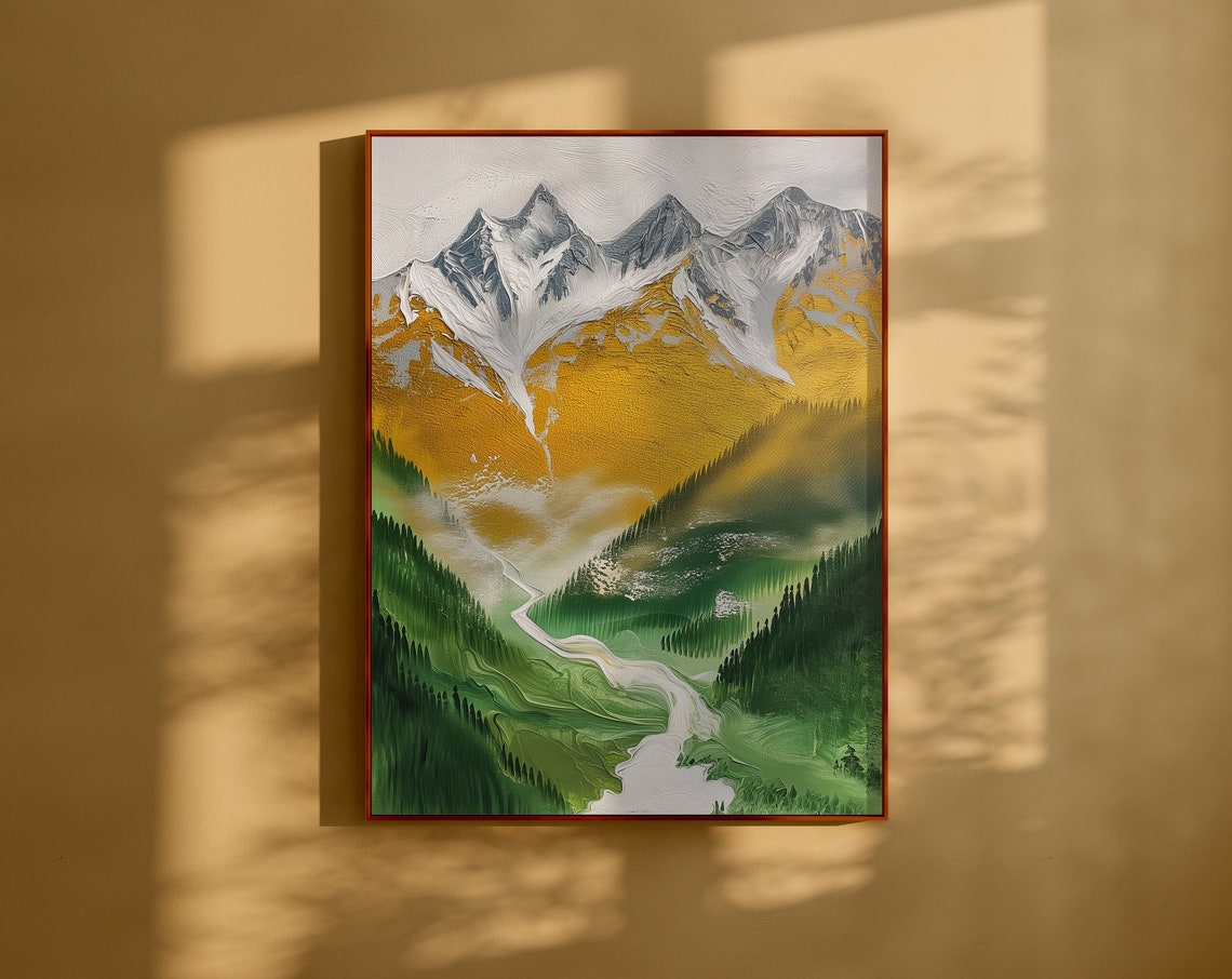 Mountain Painting Arts Modern Wall Decor Abstract Design Art Prints Instant Wall Art