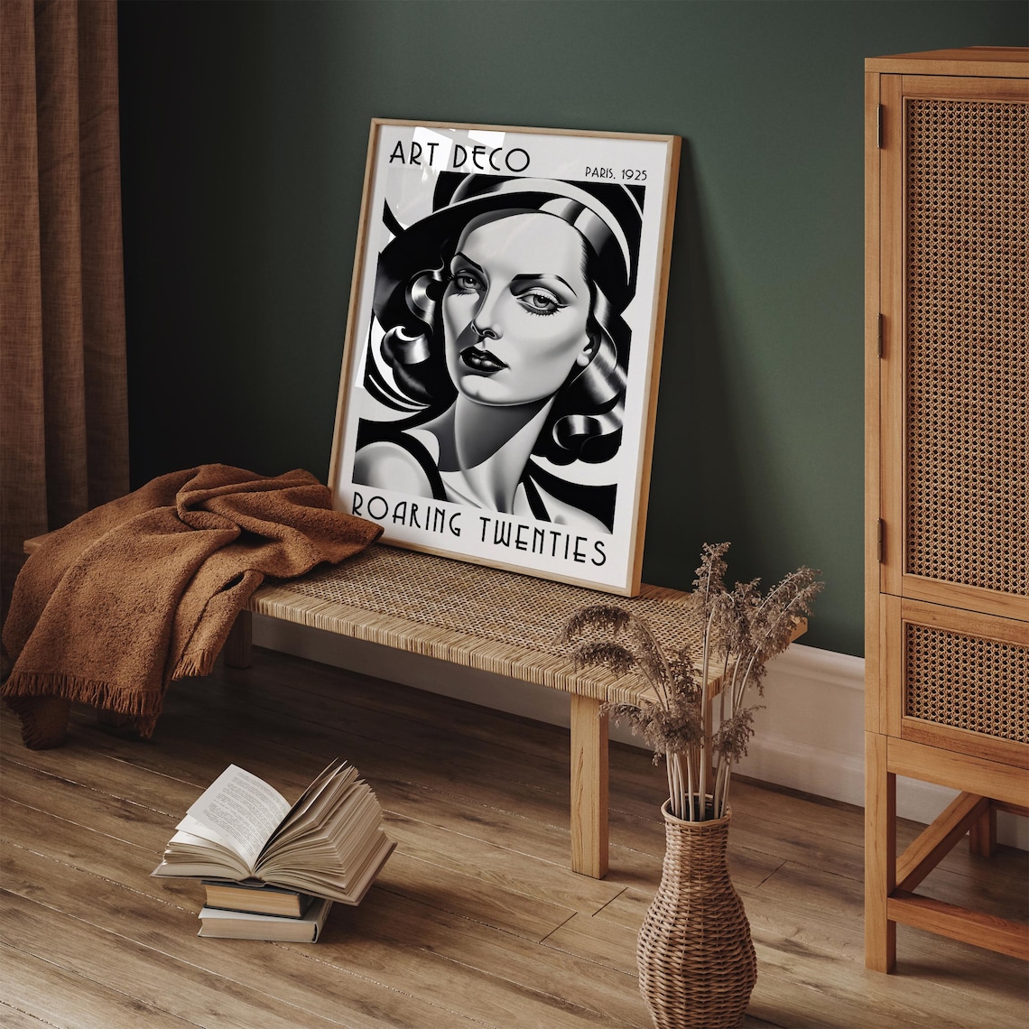 Art Deco Paris 1925 Roaring Twenties Elegant Flapper Portrait Poster - Image 5