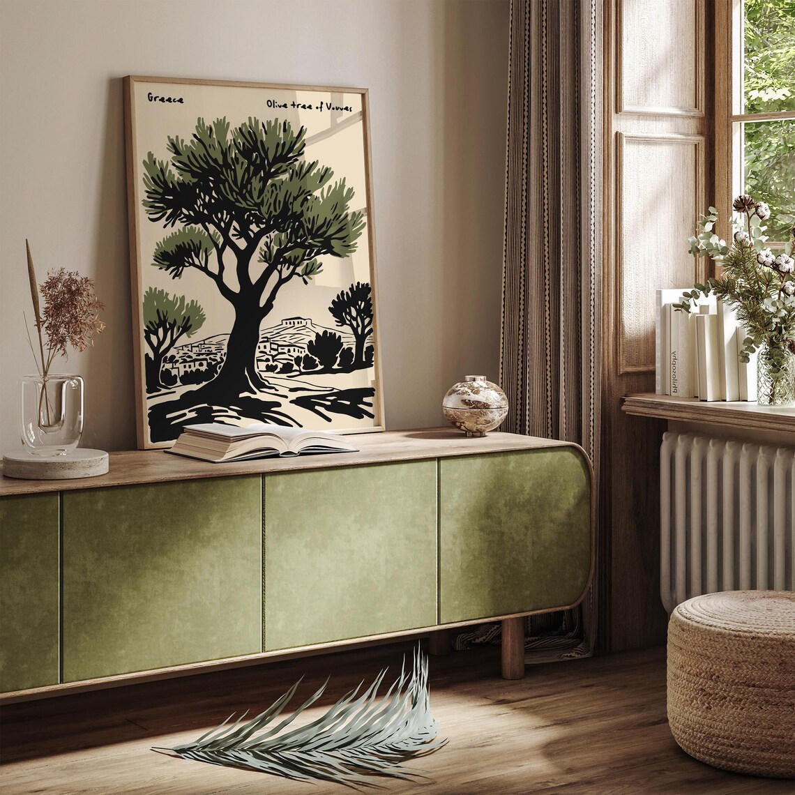 Olive Tree of Vouves Ancient Greece Vintage Landscape Art Poster - Image 4