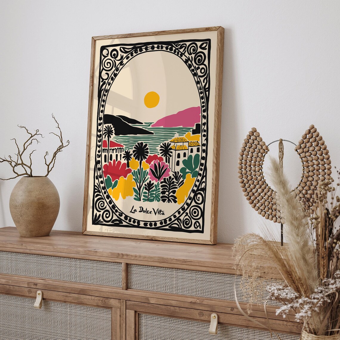 Vintage La Dolce Vita Italy Travel Poster Retro Mediterranean Art Print Coastal Landscape Print Italian Airbnb Wall Decor 24x36 18x24 - Image 3