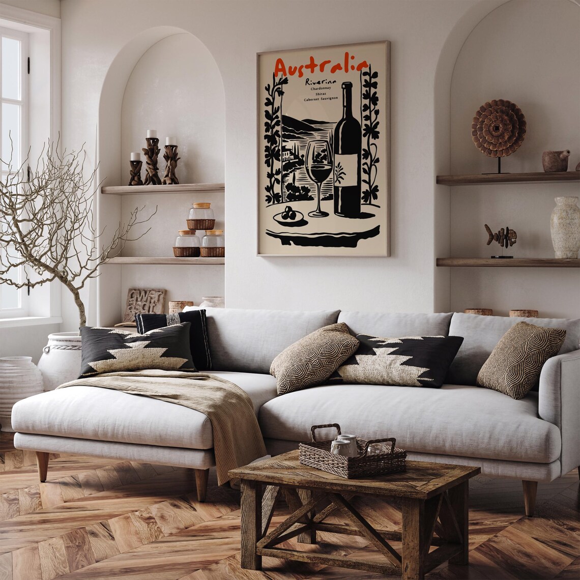 Australia Riverina Wine Region Bottle Glass Vineyard Art Poster - Image 6