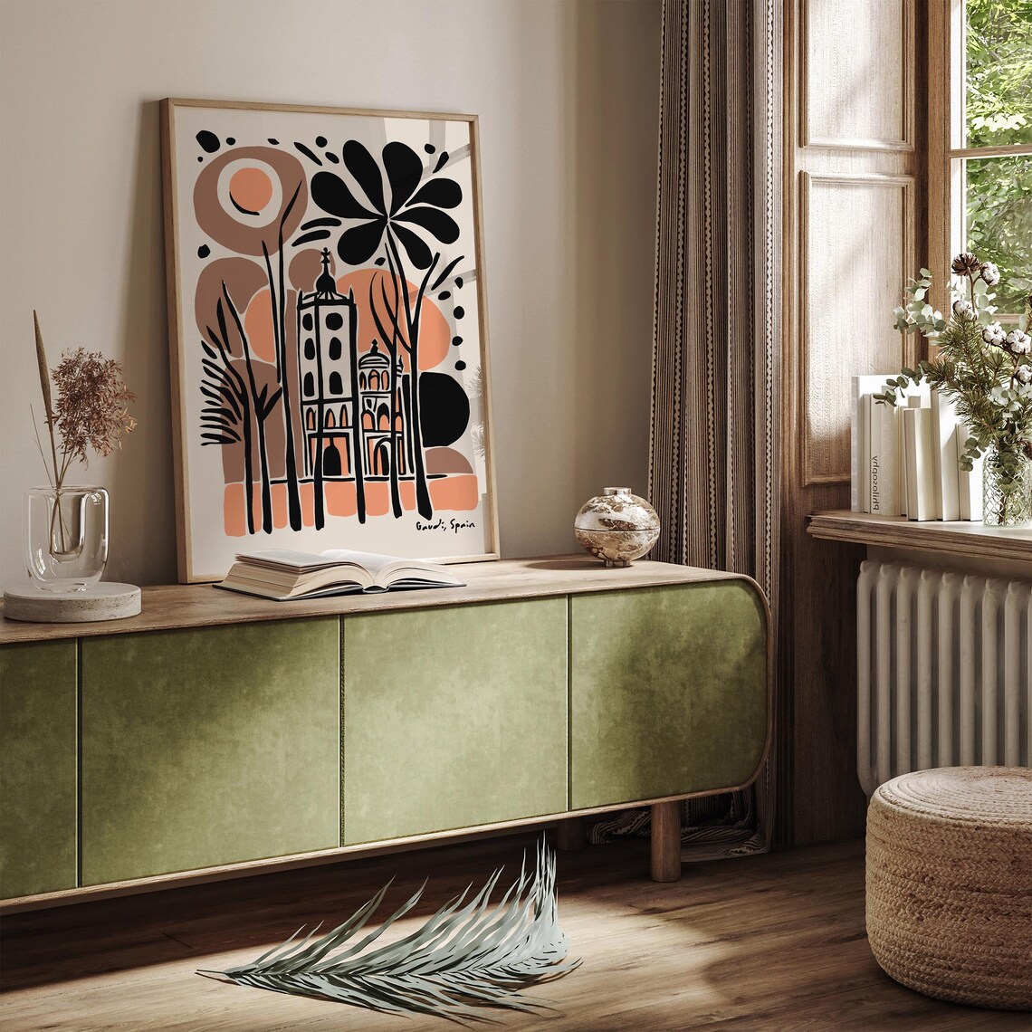 Gaudi Spain Terracotta Architecture Abstract Botanical Art Poster - Image 3