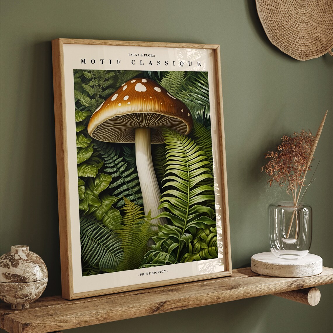 Motif Classique Mushroom Fern Botanical Vintage Nature Decor Poster - Image 6