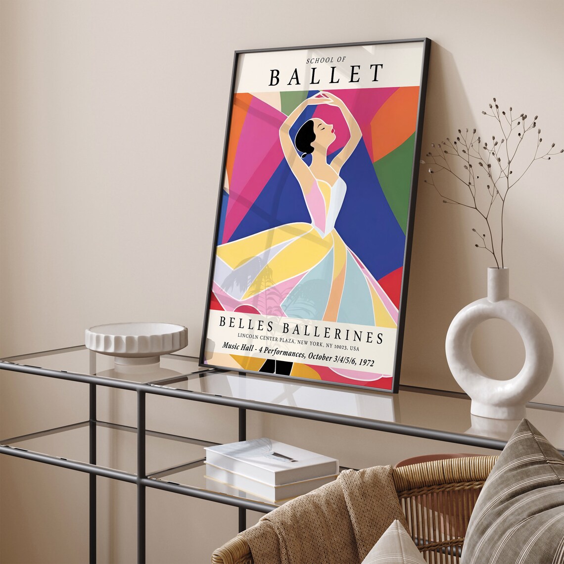 Belles Ballerines 1972 Ballet Poster Yellow Tutu Dancer Lincoln Center - Image 2