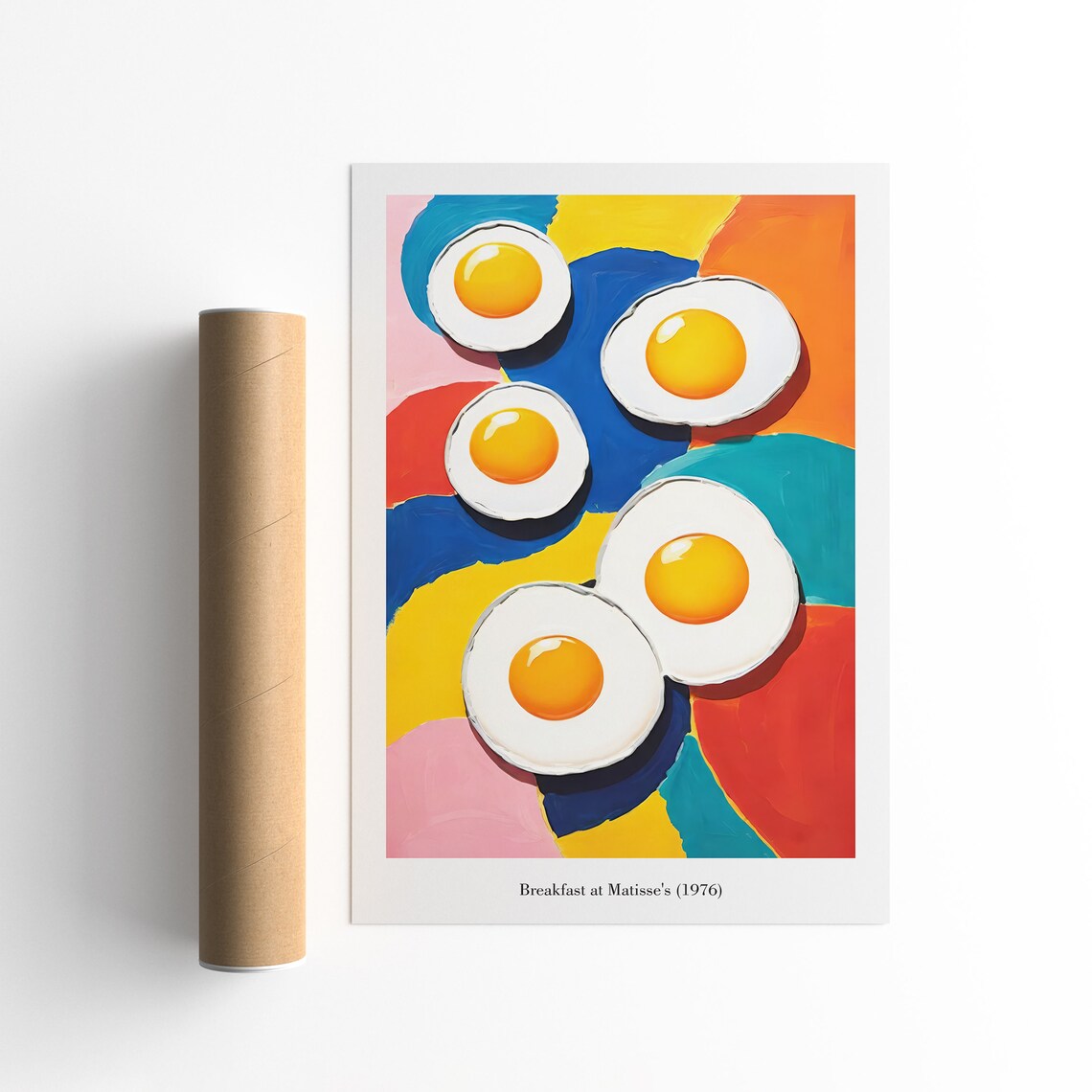 Breakfast at Matisses 1976 Sunny Fried Eggs Colorful Art Print - Image 4