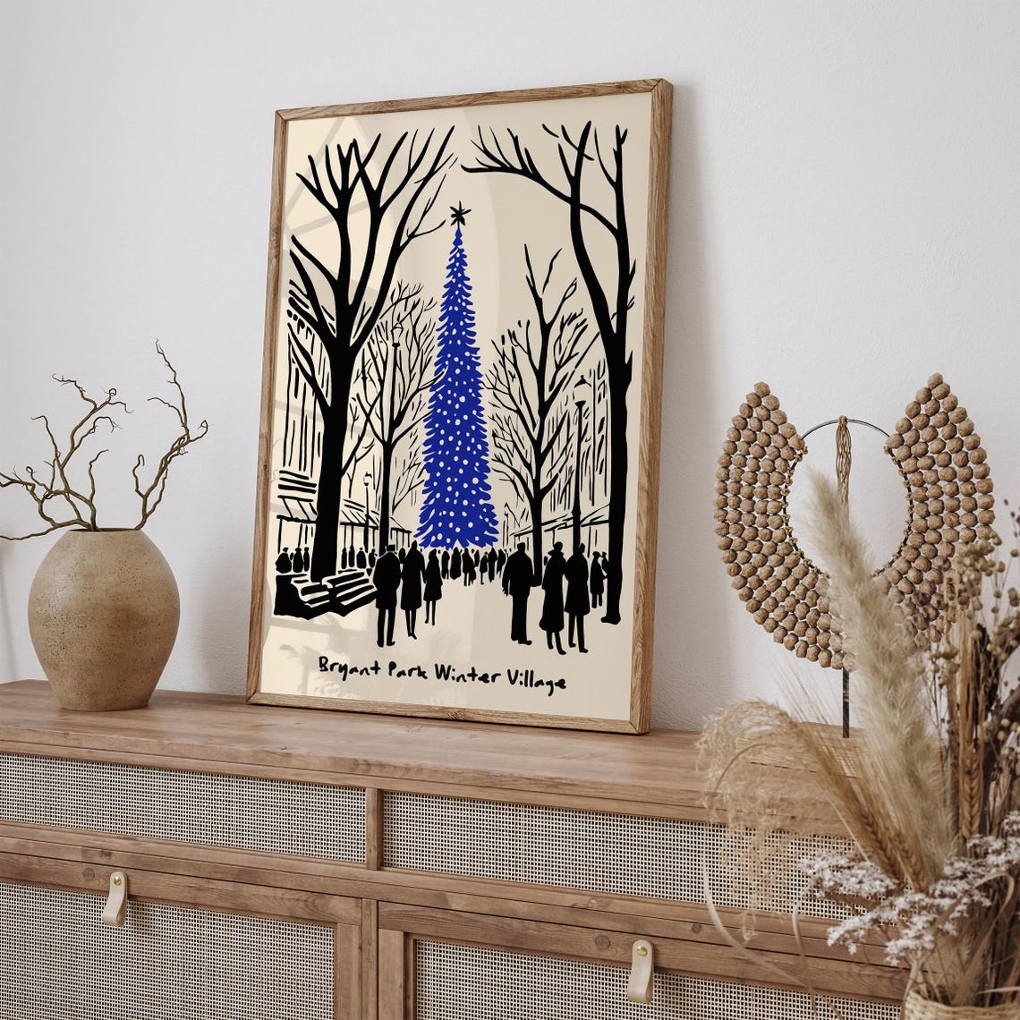 Bryant Park Winter Village Poster Festive Nyc Holiday Print Iconic New York City Winter Scene Seasonal Art Christmas Gift For Nyc Lovers - Image 2
