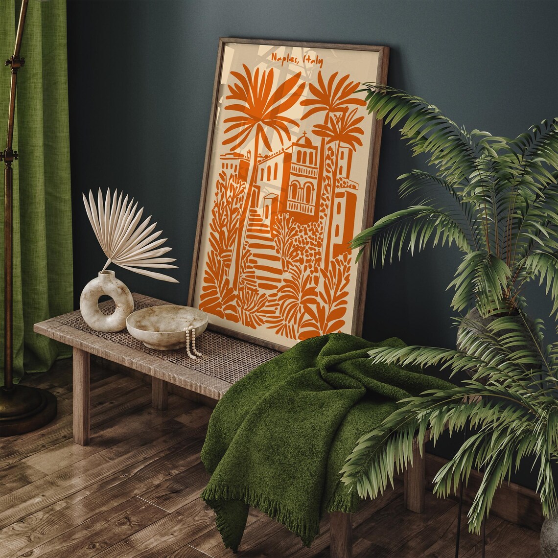 Naples Italy Mediterranean Architecture Palm Trees Travel Poster - Image 6
