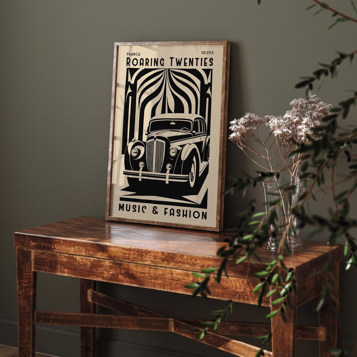 Roaring Twenties France 1920s Vintage Car Music Fashion Poster - Image 3