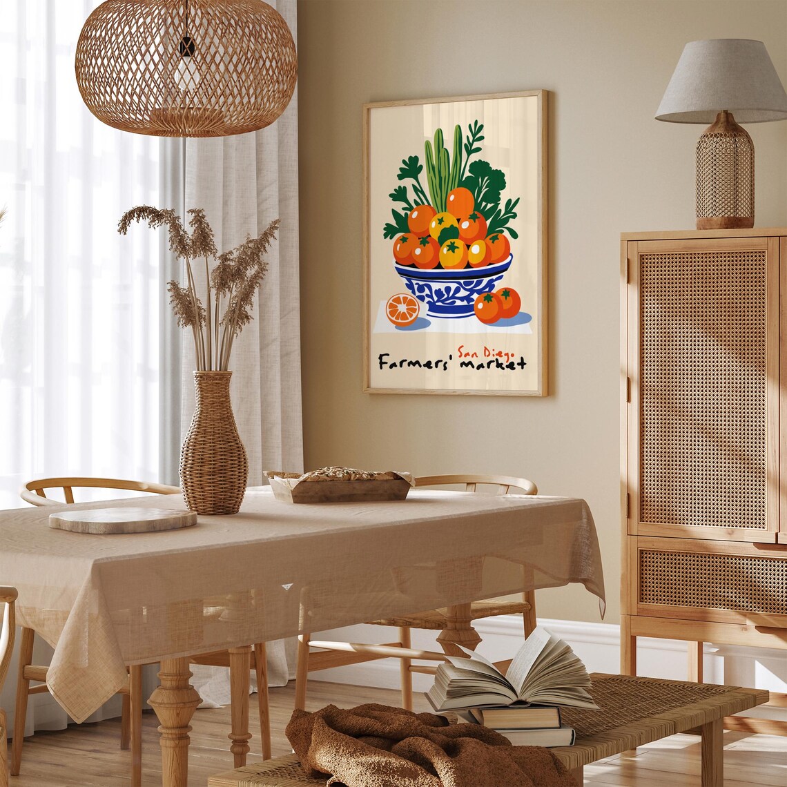 San Diego Farmers Market Orange Citrus Bowl Kitchen Decor Poster - Image 5