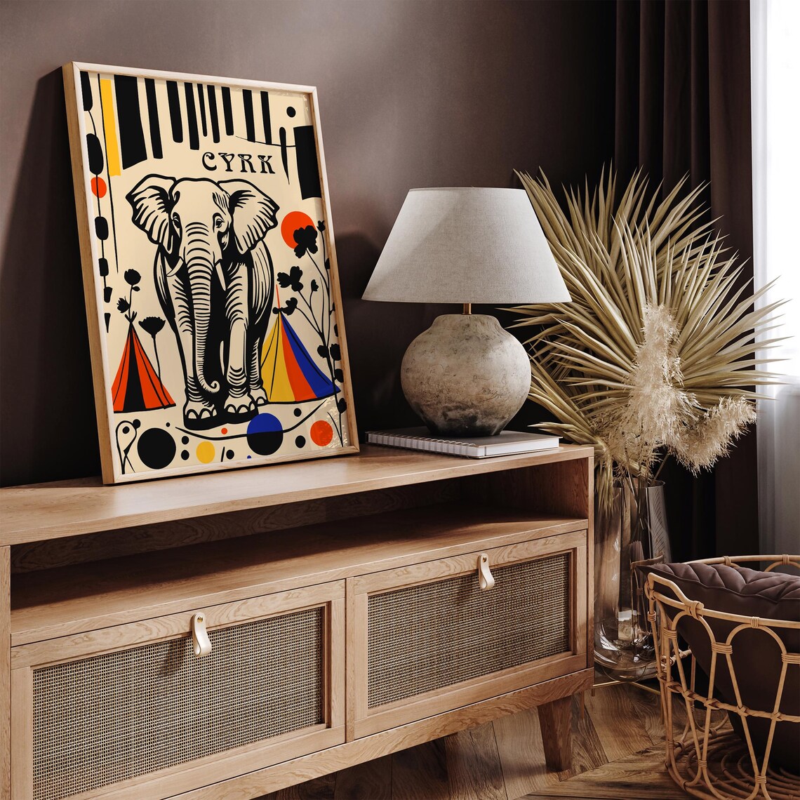 Vintage CYRK Elephant Circus Carnival Retro Illustration Poster - Image 2