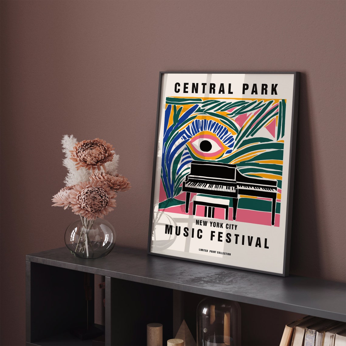 Central Park New York City Music Festival Poster Summer Music Festival In Nyc Print Retro Wall Art Colorful Wall Art Large 24x36 Prints - Image 2