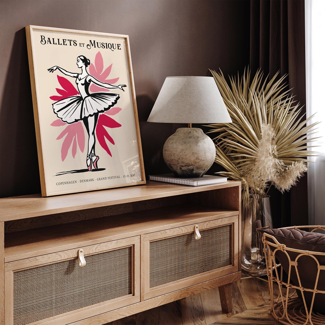 Vintage Ballets et Musique Copenhagen Grand Festival Dancer Poster - Image 3