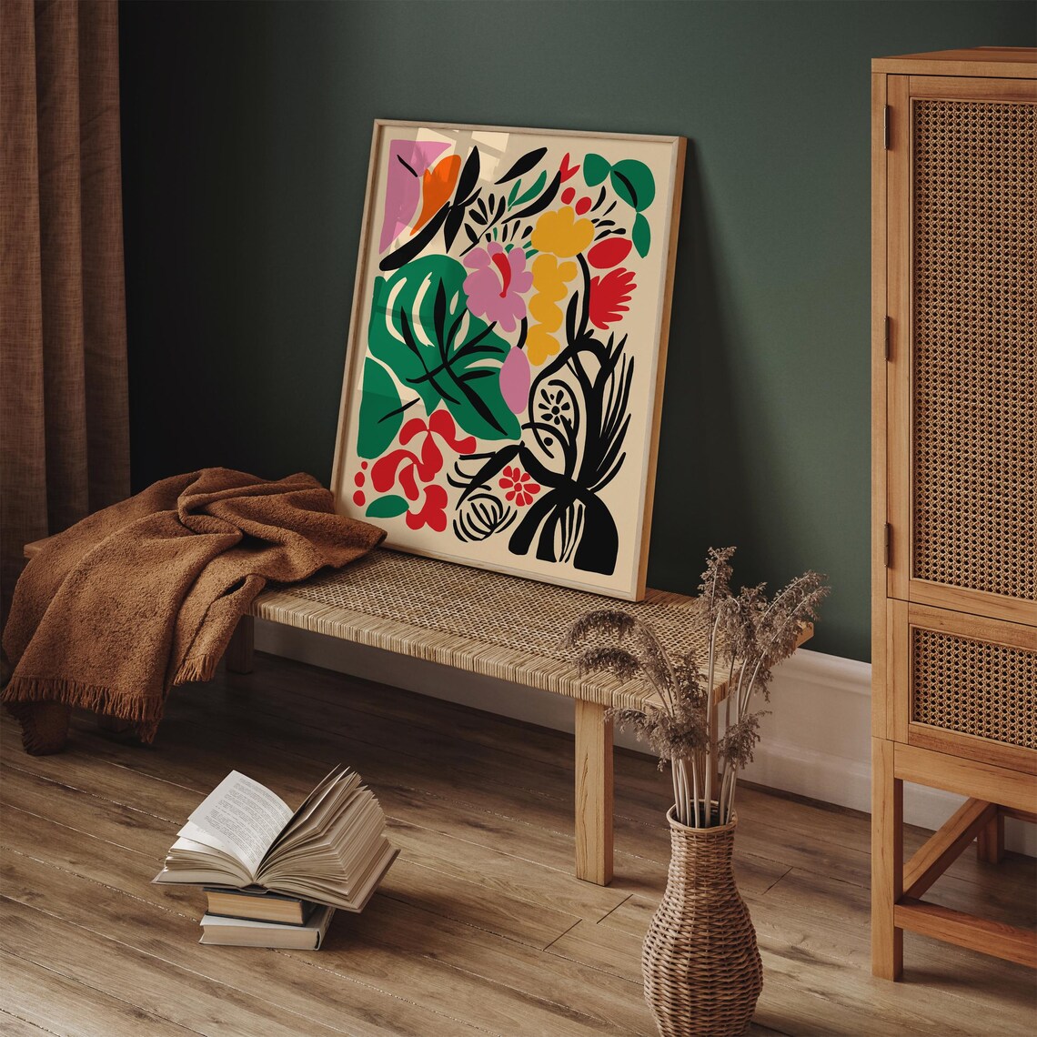 Colorful Matisse Inspired Floral Cutouts Botanical Art Poster - Image 5