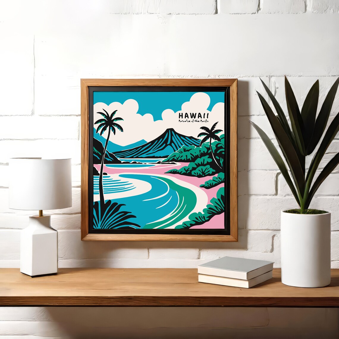 Hawaii Paradise Of The Pacific Pink Beach Lagoon Travel Poster - Image 5