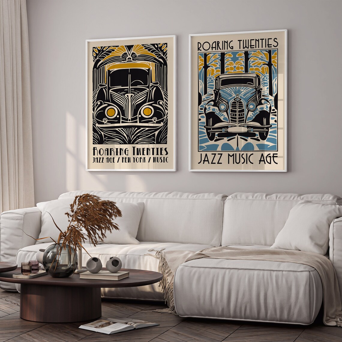 Roaring Twenties Jazz Music Age Vintage Classic Car Art Deco Poster - Image 5