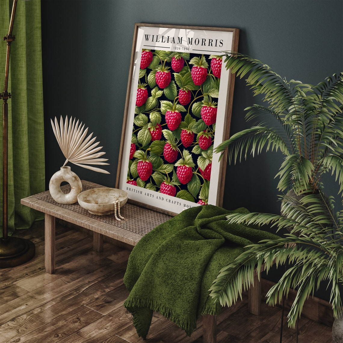 William Morris Raspberry Botanical British Arts and Crafts Poster - Image 3