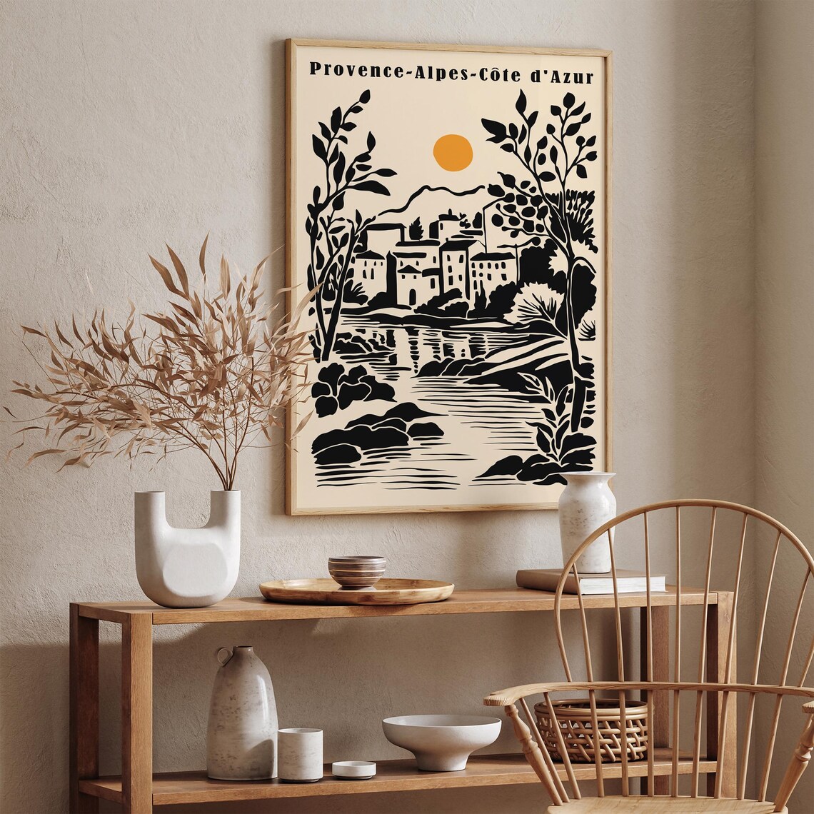 Provence Alpes Cote d'Azur Vintage French Village River Poster - Image 5