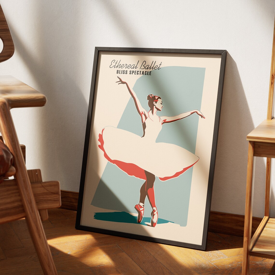 Ethereal Ballet Bliss Spectacle Ballerina Retro Dance Art Poster - Image 3