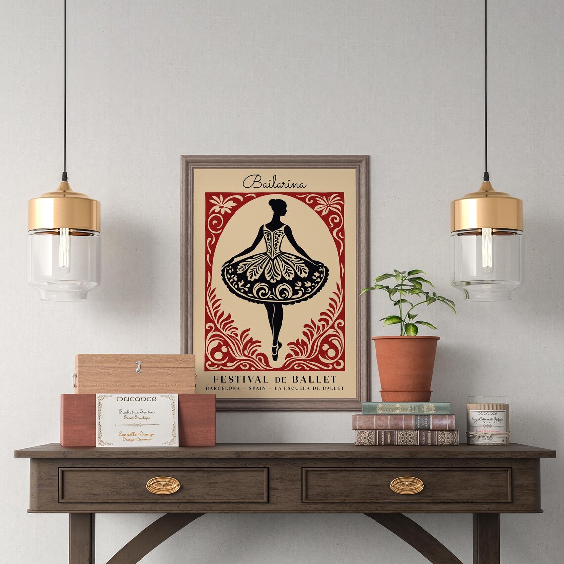 Spanish Ballerina Silhouette Festival de Ballet Barcelona Poster - Image 2