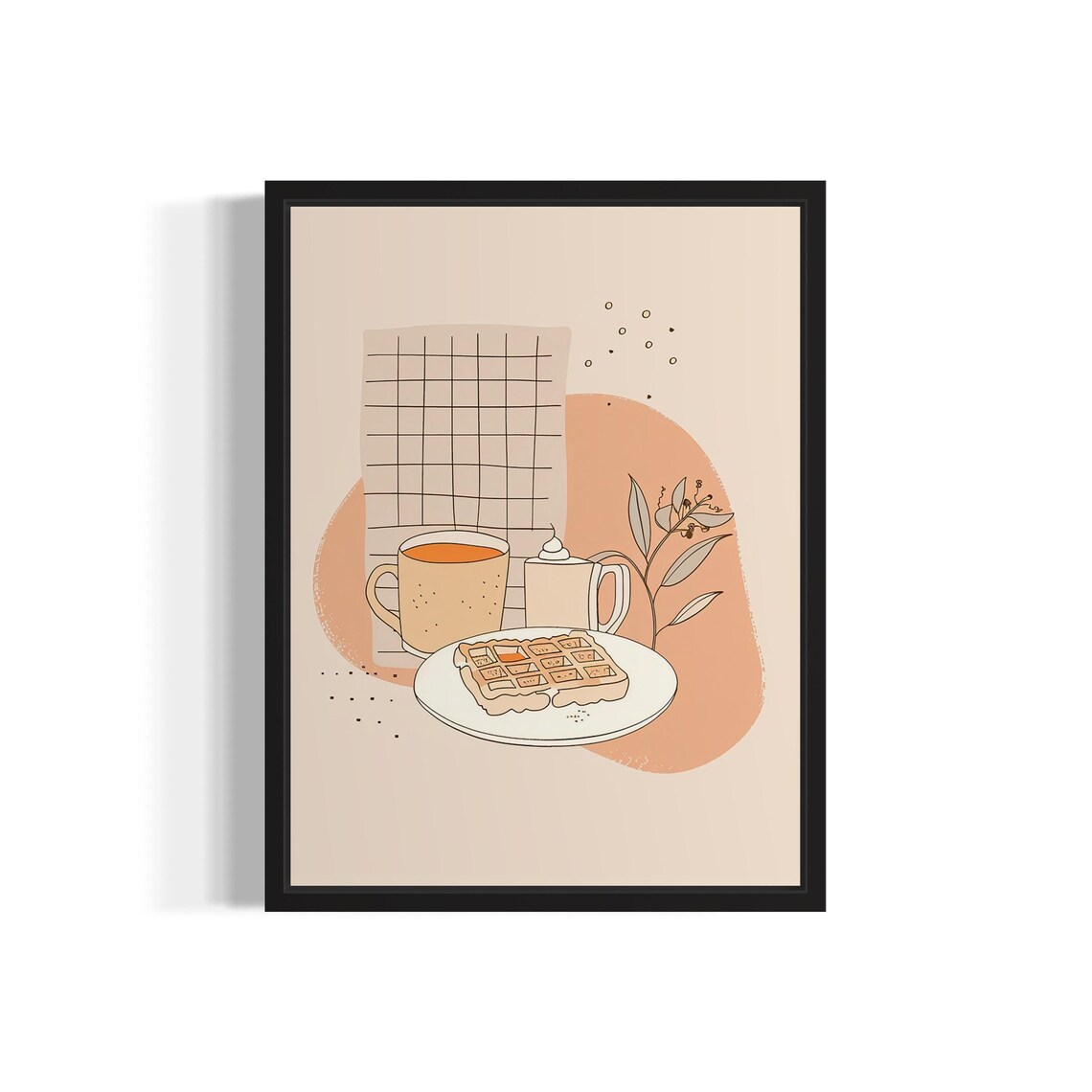 Waffles Food Art, Original Paint Artwork