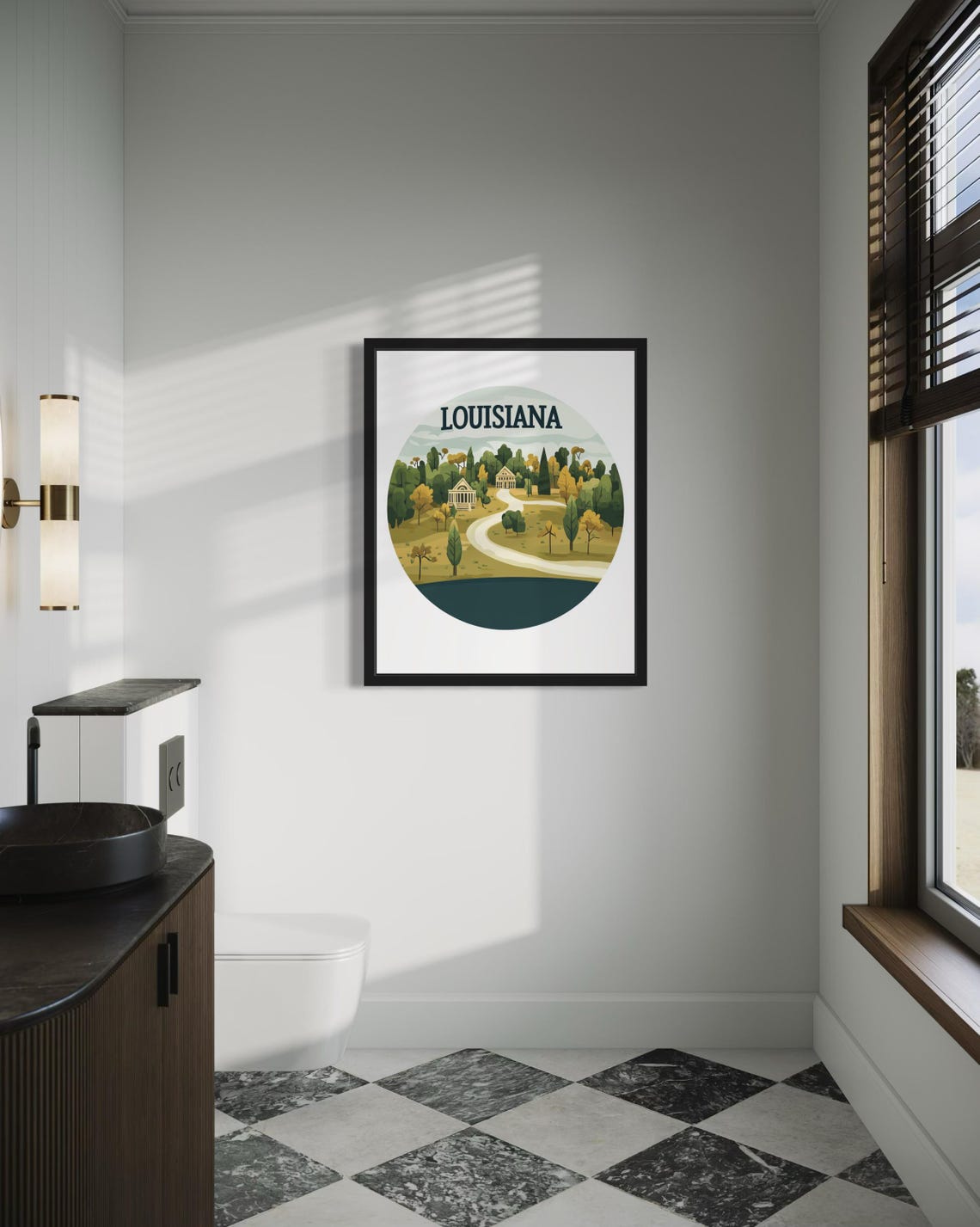 Louisiana Plantation House Oaks Winding Path Riverbend Poster - Image 4