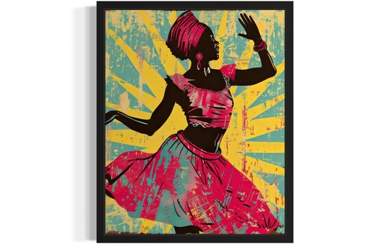 Dance Africa Art Print Wall Art Poster Original Paint Artwork Artwork Decor