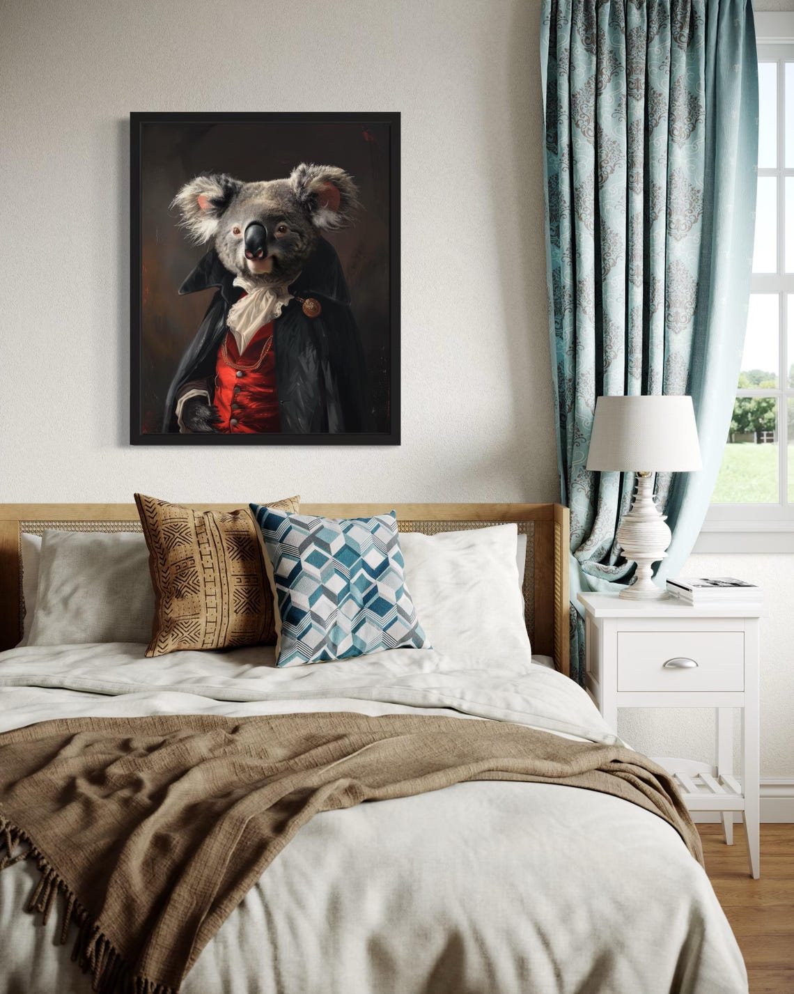 Sweet Koala Vampire In Cape Red Waistcoat Gothic Portrait Poster - Image 4