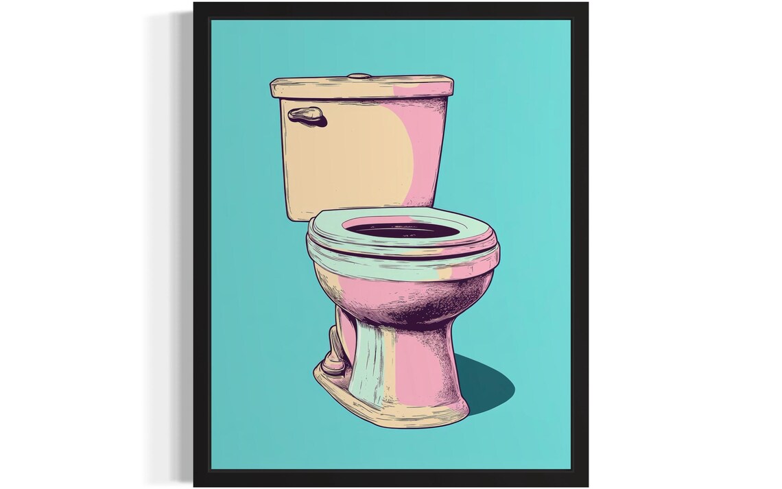 Toilet Pop Art Poster Print, Original Artwork