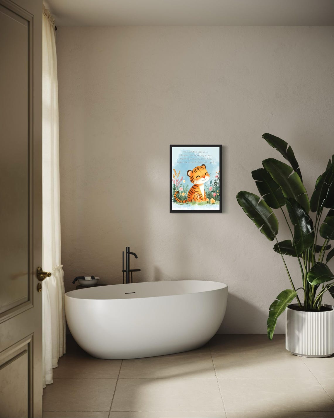 Smiling Tiger Cub with Sweet Adventure Poem Nursery Wall Poster - Image 4