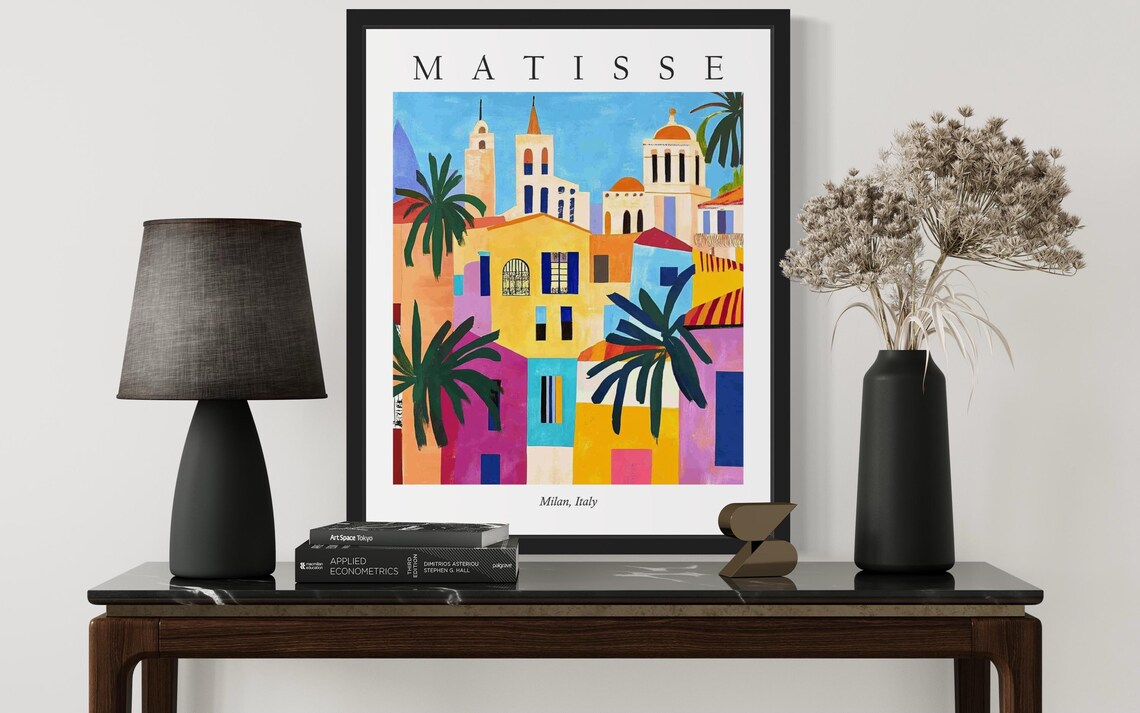 Milan Italy Matisse Style Vibrant Colorful Cityscape Travel Poster - Image 3